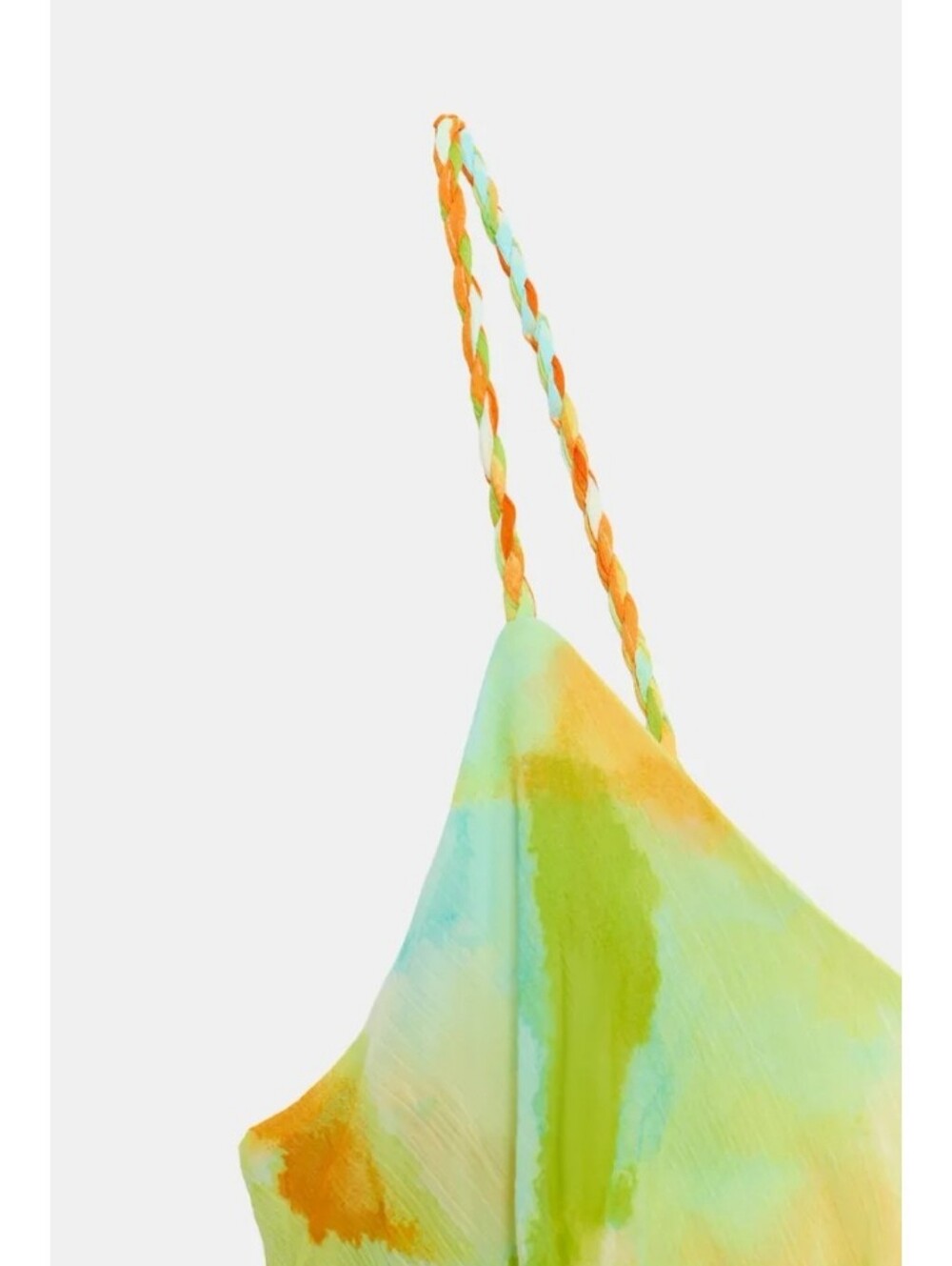 Zara Watercolor Tie-Dye Print Ruffle Midi Dress Sz-L - Picture 10 of 13